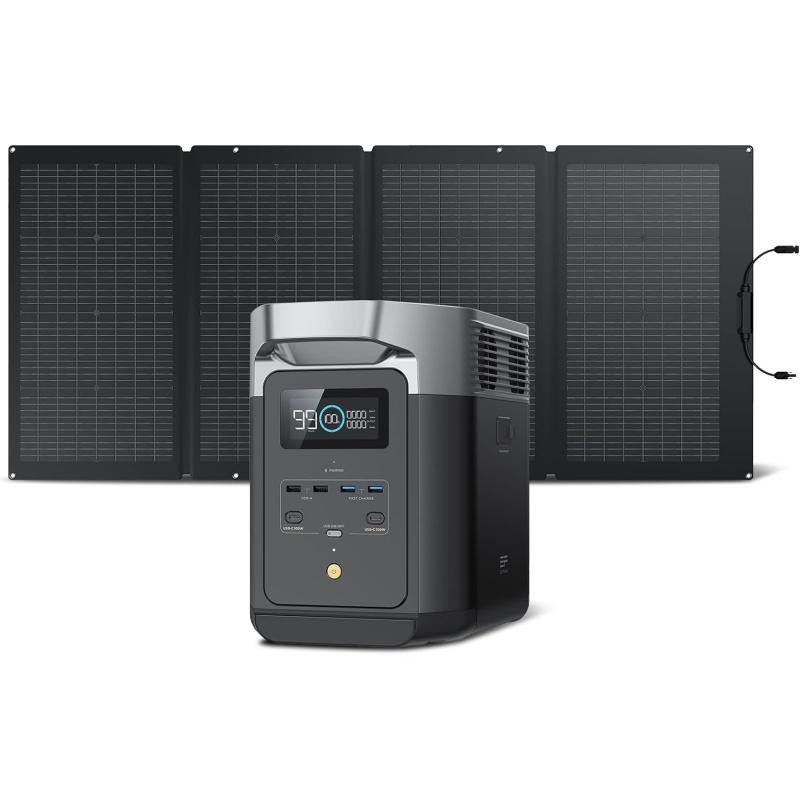 EF ECOFLOW Solar Generator DELTA2 With 220W Solar Panel, LFP(LiFePO4 ...